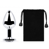 Серебристая анальная пробка с прозрачным стразом - 7,2 см. - Anal Jewelry Plug - купить с доставкой в Красногорске