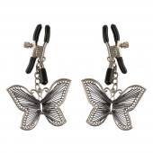 Зажимы на соски с бабочками Butterfly Nipple Clamps - Pipedream - купить с доставкой в Красногорске