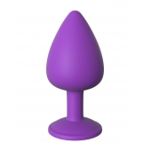 Фиолетовая анальная пробка со стразом Her Little Gem Large Plug - 9,5 см. - Pipedream - купить с доставкой в Красногорске