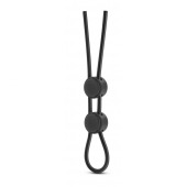 Черное двойное эрекционное лассо Silicone Double Loop Cock Ring - Blush Novelties - в Красногорске купить с доставкой