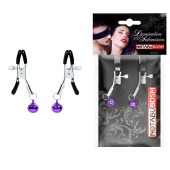 Оригинальные зажимы на соски с фиолетовыми шариками - Notabu - купить с доставкой в Красногорске