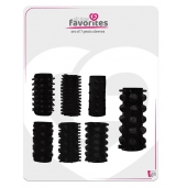 Набор из 7 черных насадок PENIS SLEEVES SET - Dream Toys - в Красногорске купить с доставкой
