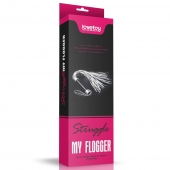 Серебристая плетка Struggle My Flogger с черной ручкой - 45 см. - Lovetoy - купить с доставкой в Красногорске