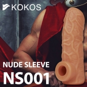 Телесная открытая насадка-реалистик с подхватом мошонки Nude Sleeve L - 14 см. - KOKOS - в Красногорске купить с доставкой
