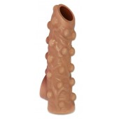Телесная насадка с бугорками и открытой головкой Nude Sleeve M - 12 см. - KOKOS - в Красногорске купить с доставкой