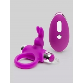 Лиловое виброкольцо с пультом ДУ Remote Control Cock Ring - Happy Rabbit - в Красногорске купить с доставкой