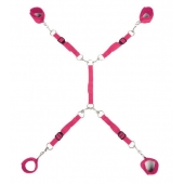 Ярко-розовый набор фиксаций на кровати Classic Bed Spreader - Lux Fetish - купить с доставкой в Красногорске