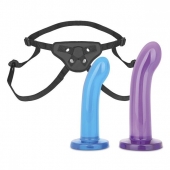 Страпон унисекс Beginners Strap-On с 2 насадками - 15 и 13 см. - Lux Fetish - купить с доставкой в Красногорске