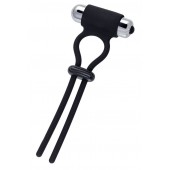 Черное эрекционное лассо на пенис Jat - A-toys - в Красногорске купить с доставкой