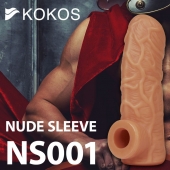 Телесная открытая насадка-реалистик с подхватом мошонки Nude Sleeve S - 10 см. - KOKOS - в Красногорске купить с доставкой