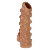 Телесная насадка с бугорками и открытой головкой Nude Sleeve S - 10 см. - KOKOS - в Красногорске купить с доставкой
