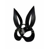 Черная кожаная маска зайки Miss Bunny - БДСМ Арсенал - купить с доставкой в Красногорске
