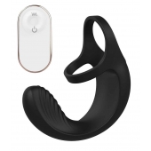 Черный анальный стимулятор с эрекционными кольцами Remote Couple Teaser - Dream Toys - в Красногорске купить с доставкой