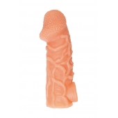 Телесная закрытая насадка с венками Cock Sleeve Size M - 15,6 см. - KOKOS - в Красногорске купить с доставкой