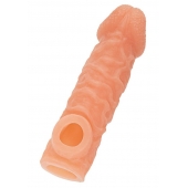 Телесная закрытая насадка с шершавой головкой Cock Sleeve Size L - 17,6 см. - KOKOS - в Красногорске купить с доставкой