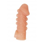 Телесная закрытая насадка с шишечками Cock Sleeve Size S - 13,8 см. - KOKOS - в Красногорске купить с доставкой