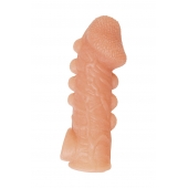Телесная закрытая насадка с шишечками Cock Sleeve Size M - 15,6 см. - KOKOS - в Красногорске купить с доставкой