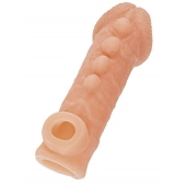 Телесная закрытая насадка с шишечками Cock Sleeve Size M - 15,6 см. - KOKOS - в Красногорске купить с доставкой