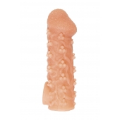 Телесная закрытая насадка с пучками шишечек Cock Sleeve Size M - 15,6 см. - KOKOS - в Красногорске купить с доставкой