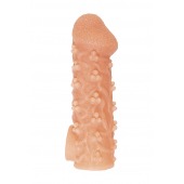 Телесная закрытая насадка с пучками шишечек Cock Sleeve Size L - 17,6 см. - KOKOS - в Красногорске купить с доставкой