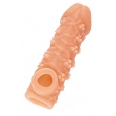 Телесная закрытая насадка с пучками шишечек Cock Sleeve Size L - 17,6 см. - KOKOS - в Красногорске купить с доставкой