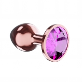 Пробка цвета розового золота с лиловым кристаллом Diamond Quartz Shine L - 8,3 см. - Lola Games - купить с доставкой в Красногорске