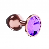 Пробка цвета розового золота с фиолетовым кристаллом Diamond Amethyst Shine L - 8,3 см. - Lola Games - купить с доставкой в Красногорске