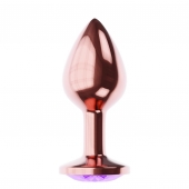 Пробка цвета розового золота с фиолетовым кристаллом Diamond Amethyst Shine L - 8,3 см. - Lola Games - купить с доставкой в Красногорске