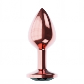 Пробка цвета розового золота с черным кристаллом Diamond Jet Shine L - 8,3 см. - Lola Games - купить с доставкой в Красногорске