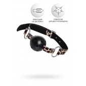 Черный кляп-шар на леопардовых ремешках Anonymo - ToyFa - купить с доставкой в Красногорске