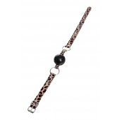 Черный кляп-шар на леопардовых ремешках Anonymo - ToyFa - купить с доставкой в Красногорске