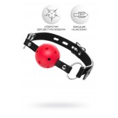 Красный кляп-шар на черных ремешках - ToyFa - купить с доставкой в Красногорске