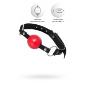 Красный кляп-шар на черных ремешках Anonymo - ToyFa - купить с доставкой в Красногорске