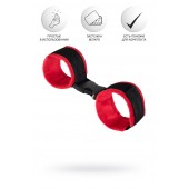 Красно-черные велюровые наручники Anonymo - ToyFa - купить с доставкой в Красногорске