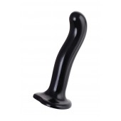 Черный стимулятор для пар P G-Spot Dildo Size L - 19 см. - Strap-on-me - в Красногорске купить с доставкой