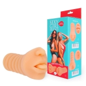 Телесный мастурбатор-ротик с высунутым язычком - Bior toys - в Красногорске купить с доставкой