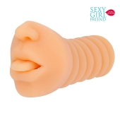 Телесный мастурбатор-ротик с высунутым язычком - Bior toys - в Красногорске купить с доставкой
