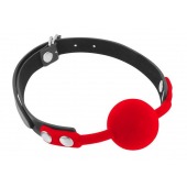 Красный кляп-шарик на черных ремешках - Fetish Tentation - купить с доставкой в Красногорске
