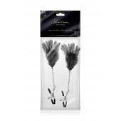 Зажимы для сосков с черными перьями Sweet Caress Feather Nipple Clumps - Sweet Caress - купить с доставкой в Красногорске