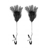 Зажимы для сосков с черными перьями Sweet Caress Feather Nipple Clumps - Sweet Caress - купить с доставкой в Красногорске