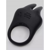 Черное эрекционное виброкольцо Sensation Rechargeable Vibrating Rabbit Love Ring - Fifty Shades of Grey - в Красногорске купить с доставкой