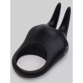 Черное эрекционное виброкольцо Sensation Rechargeable Vibrating Rabbit Love Ring - Fifty Shades of Grey - в Красногорске купить с доставкой