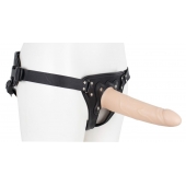 Пустотелый страпон Harness CLASSIC с бандажом - 19,5 см. - LOVETOY (А-Полимер) - купить с доставкой в Красногорске