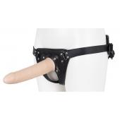 Пустотелый страпон Harness CLASSIC с бандажом - 19,5 см. - LOVETOY (А-Полимер) - купить с доставкой в Красногорске