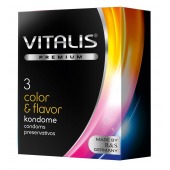 Цветные ароматизированные презервативы VITALIS PREMIUM color   flavor - 3 шт. - Vitalis - купить с доставкой в Красногорске