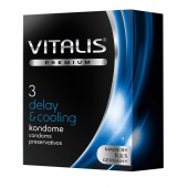 Презервативы VITALIS PREMIUM delay   cooling с охлаждающим эффектом - 3 шт. - Vitalis - купить с доставкой в Красногорске