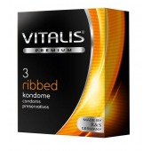 Ребристые презервативы VITALIS PREMIUM ribbed - 3 шт. - Vitalis - купить с доставкой в Красногорске