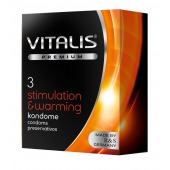 Презервативы VITALIS PREMIUM stimulation   warming с согревающим эффектом - 3 шт. - Vitalis - купить с доставкой в Красногорске