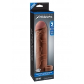 Коричневая насадка с кольцом Perfect 2 Extension with Ball Strap - 19 см. - Pipedream - в Красногорске купить с доставкой