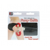 Металлические наручники с чёрной меховой опушкой - Dream Toys - купить с доставкой в Красногорске